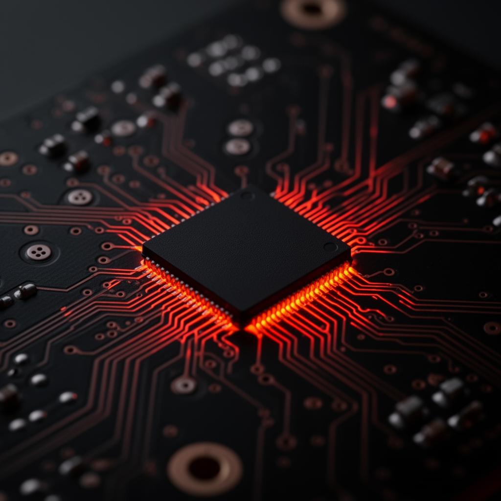 HDI PCB with glowing traces